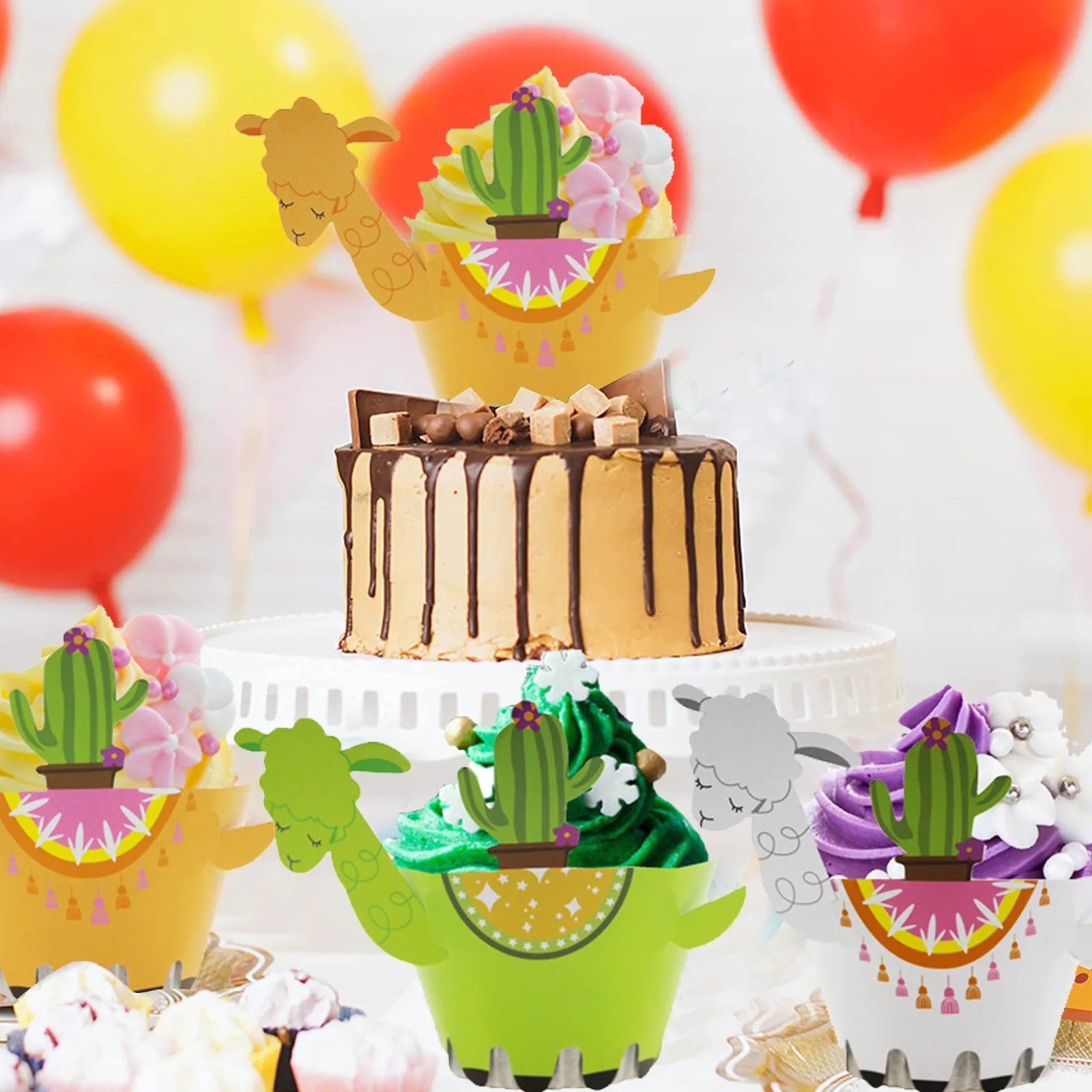 12 шт. декоративные обертки для капкейков с мультяшными животными|Товары