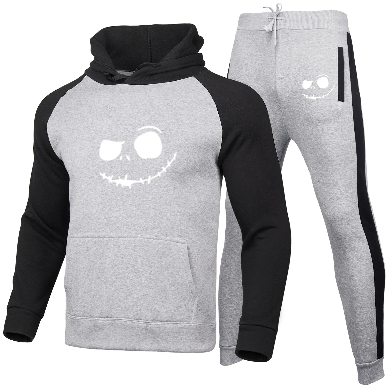 

2021 Men's Sets Tracksuit Men Autumn Winter Hooded Sweatshirt Drawstring Outfit Sportswear Male Suit Pullover Two Piece Casual