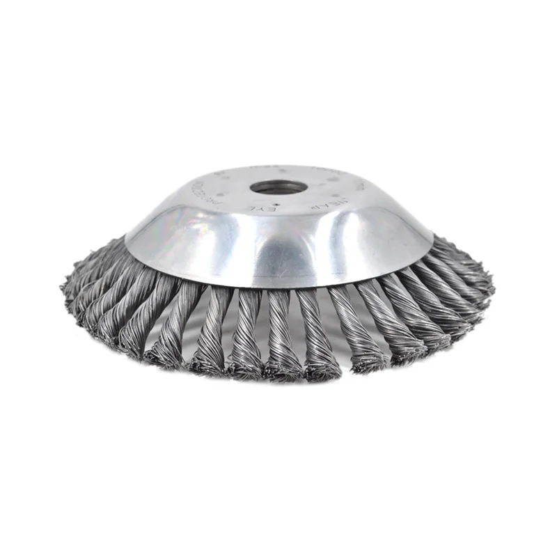 

6 inch 150mm Steel Trimmer Head Garden Weed Steel Wire Brush Break-proof Rounded Edge Trimmer Head For Power Lawn Mower Grass