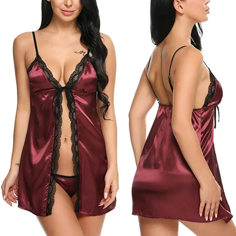 Сексуальная кружевная ночная рубашка женская пижама Пижама неглиже Babydoll