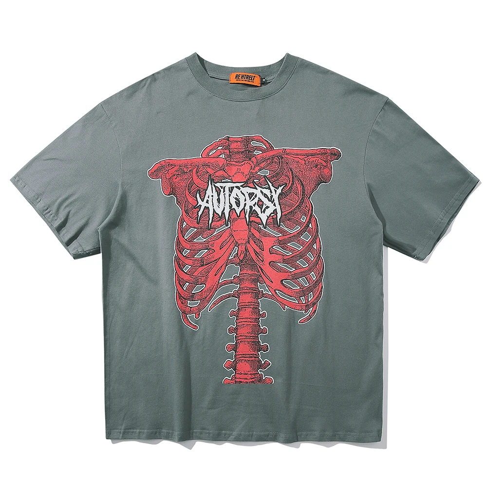 Женские футболки в стиле панк с изображением черепа уличная одежда летняя мода