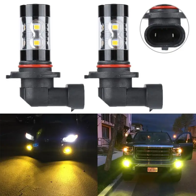 

2Pcs 50W LED Chip High Power Automobile Fog Lamp Driving Lamp Bulb 3000K 1000lm Automobile Daytime Running Lamp Night Lamp