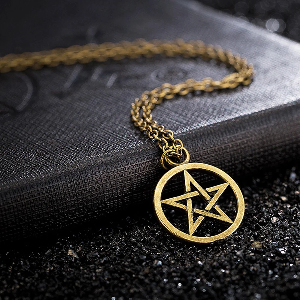 

Pentagram Star Pendant Necklace For Women Men Gifts Satan Jewelry Wicca Statement Choker Supernatural Accessories Minimalist