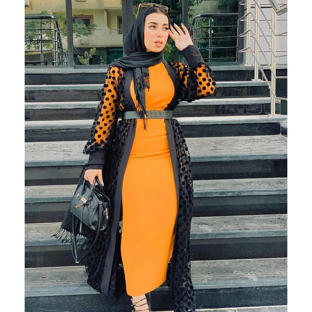С точки зрения длинный кардиган Абаи женское платье кафтан Рамадан ИД исламский халат Judaic Дубай марокканский платье
