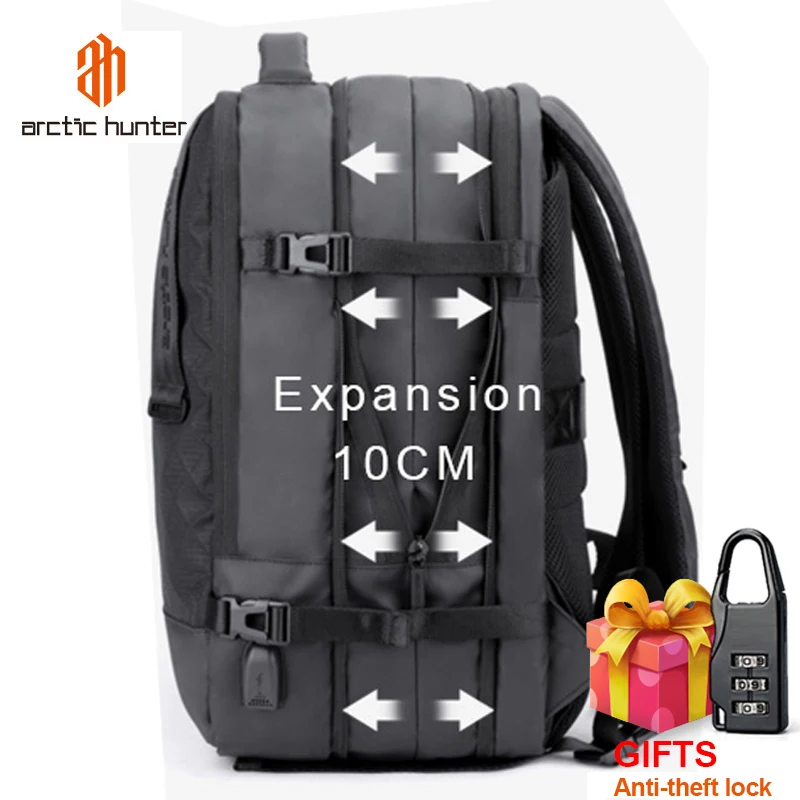ARCTIC HUNTER Men Backpack Fit 17.3 Inch Laptop Bag Pack Waterproof Large Capacity Male Travel Backpacks USB Charge Bags for | Багаж и