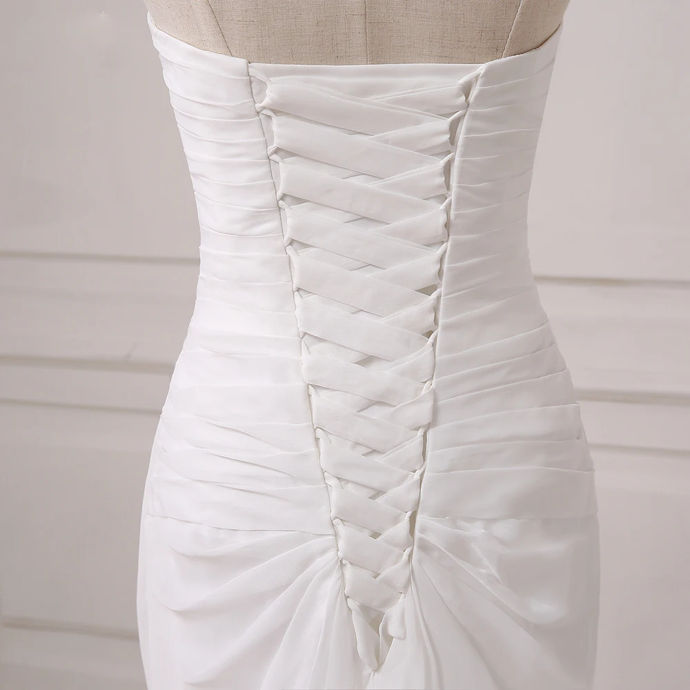 Jiayigong Real White/ Ivory Chiffon Beach Wedding Dresses Vestido De Noiva Sweetheart Sleeveless Bridal Gowns Plus Size | Свадьбы и