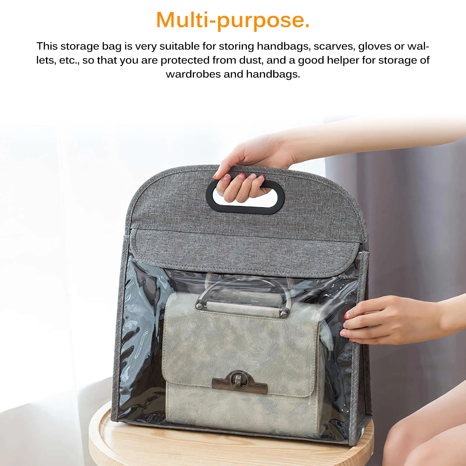 

Складная сумка для хранения одежды, портативный органайзер из нетканого материала, защита от пыли, на молнии, 1 шт.