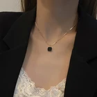 Новое Женское летнее ожерелье, роскошные черные подвесные аксессуары, дизайн лесной, простая и универсальная цепочка до ключиц