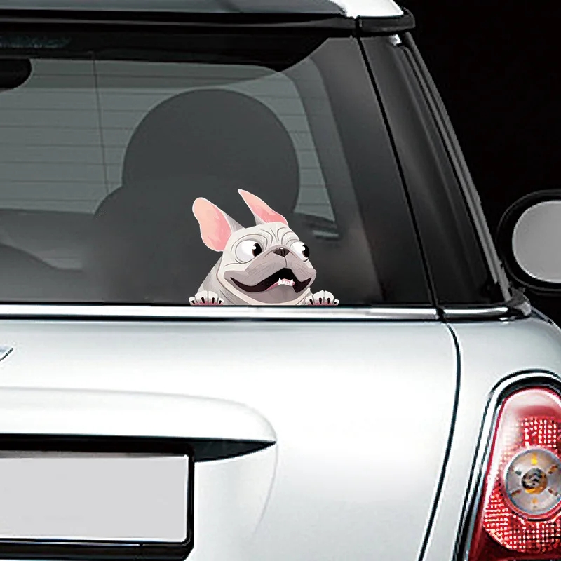 

3D Sticker Car Accessories French Bulldog Dog Vinyl Stickers Car Decals Cartoon English Bulldog Funny Auto Decals For Car