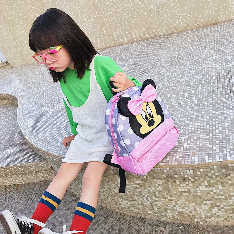 Детский рюкзак Disney плюшевая школьная сумка с Микки для девочек сумки Минни
