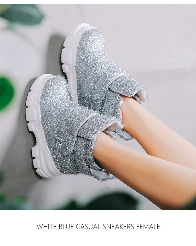 Повседневная обувь; женские Ботинки martin, увеличивающие рост; zapatos de mujer; модные брендовые женские ботильоны на не сужающемся книзу массивном каблуке; женские Серебристые ботинки на меху