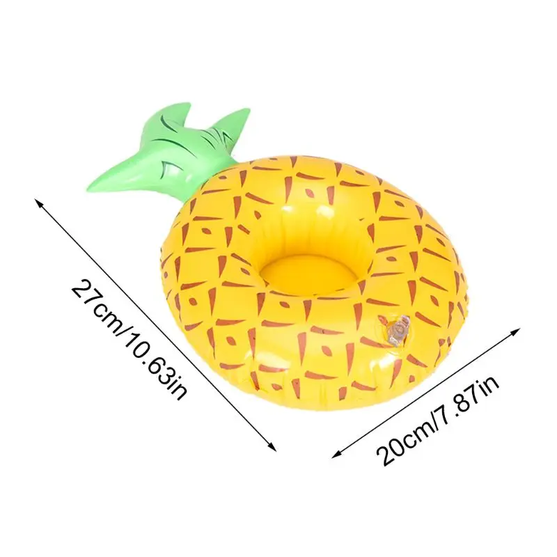 

2021 New Cartoon Fruit Pineapple Cup Holder Inflatable Water Pool Toy Coaster Floating Drink Cups Holders