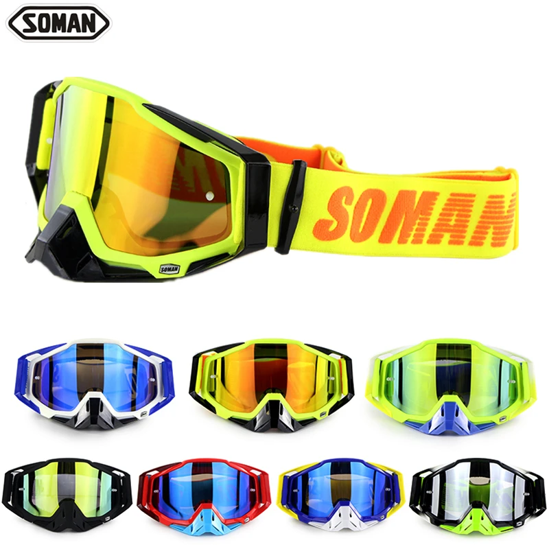 Очки для мотокросса Soman Lunettes езды на мотоцикле и велосипеде по бездорожью