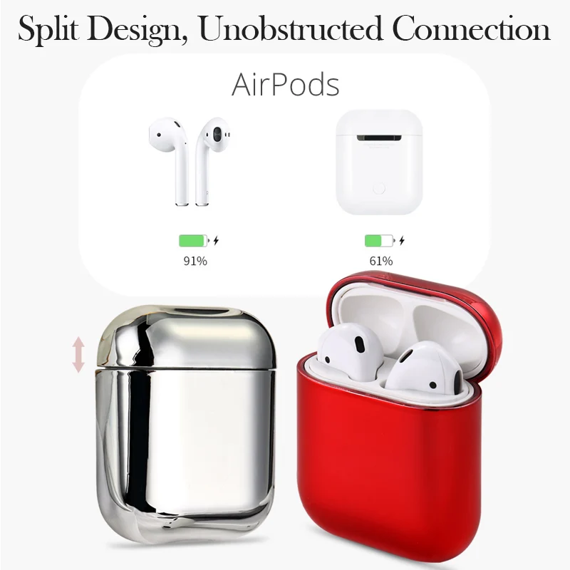 Чехол для Airpods 2 чехол s с гальваническим покрытием жесткий корпус MacBook Air стручки