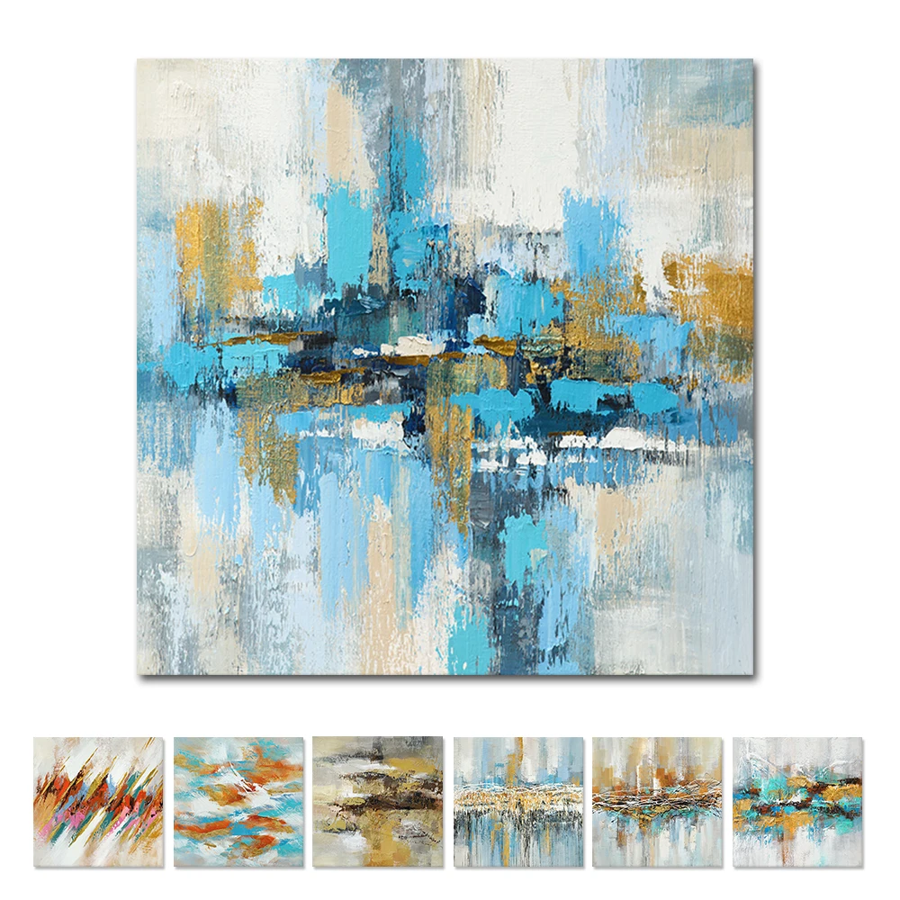 Абстрактная масляная живопись 100% ручная роспись красочный пейзаж искусство