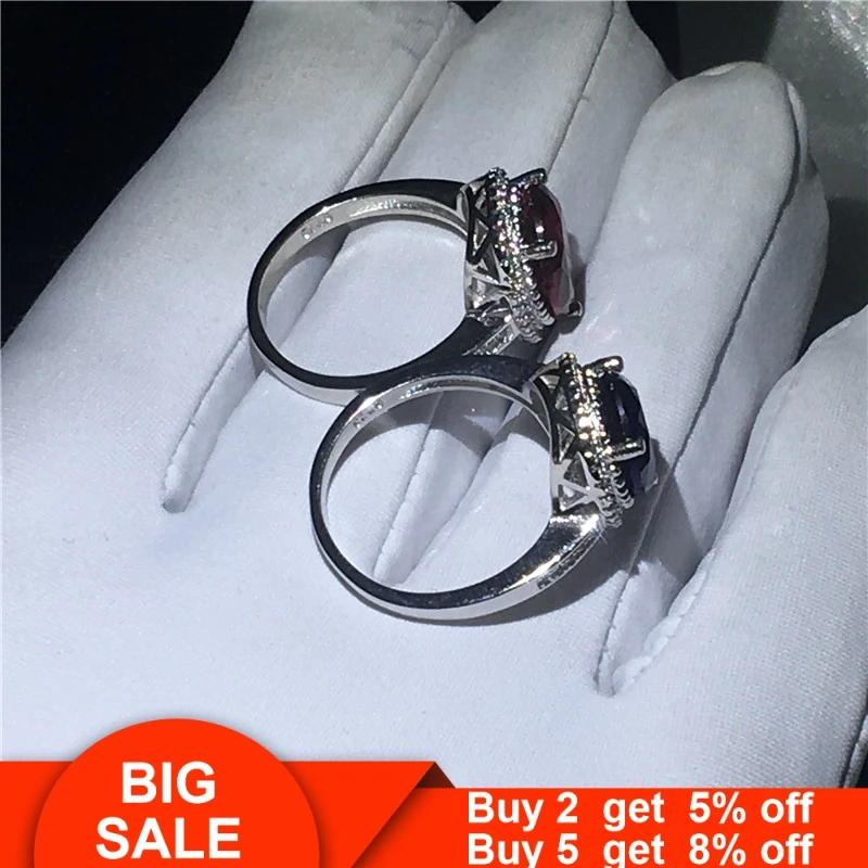 Большая капля воды повседневное кольцо 5ct AAAA фианит камень Стерлинговое Серебро