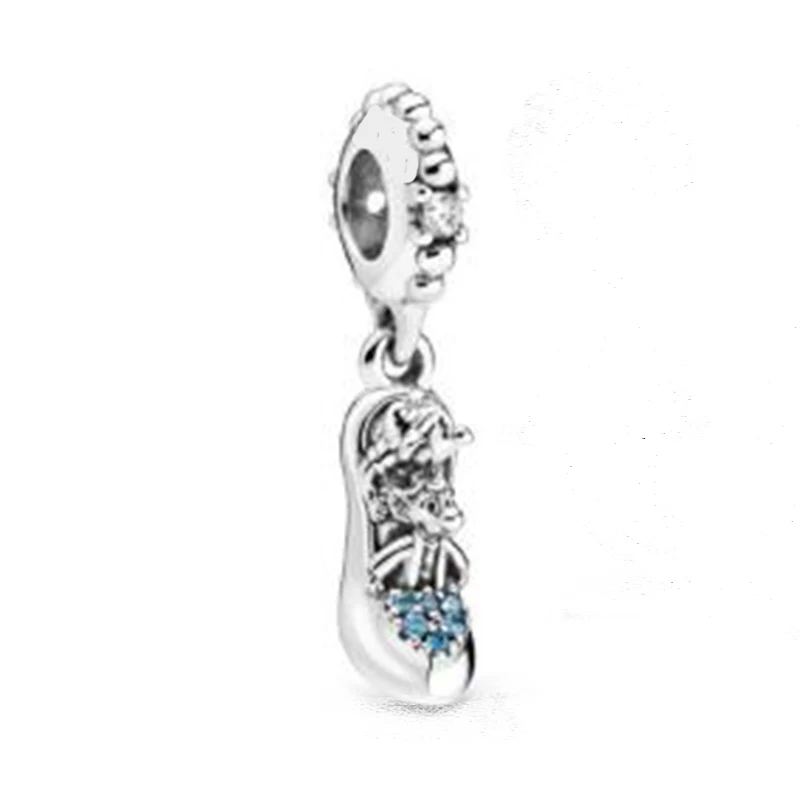 

Cinderella Glass Slipper & Mice Dangle Charm 100% 925 Sterling Silver Shoe Dangle Charms Fit Original Bracelet Diy Jewelry