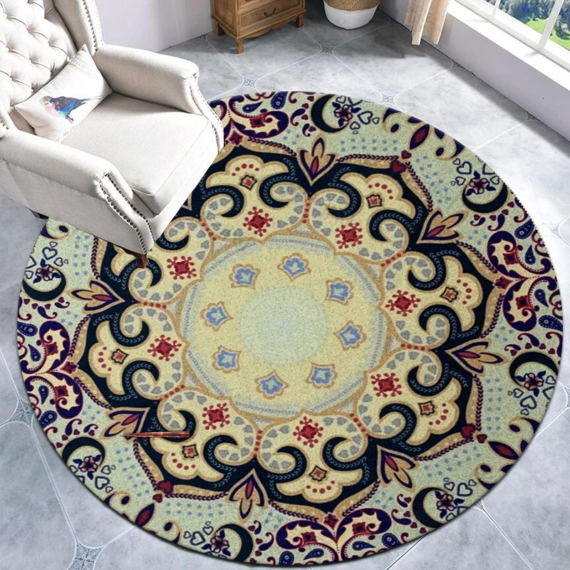 

Nordic Round Carpet Ethnic Living Room Sofa Coffee Table Mat Bedroom Tapis Rug Kitchen Rug Bathroom Rug Door Mat Home Floor Mat