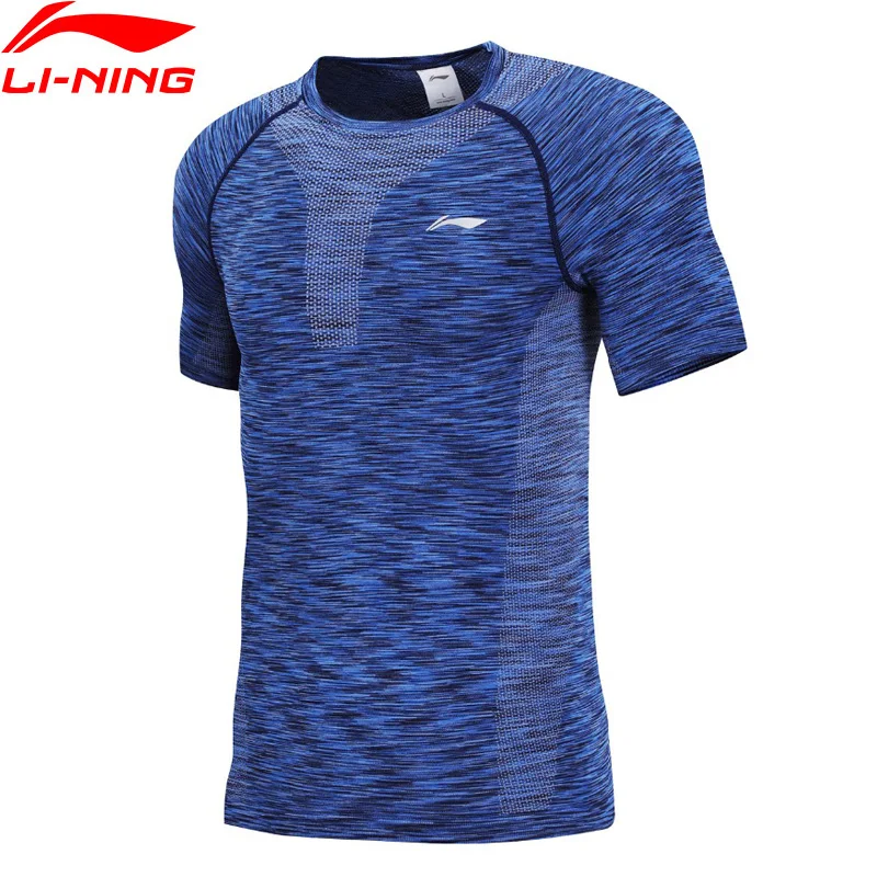 Мужская футболка для бега Li-Ning дышащая облегающая удобные спортивные топы с