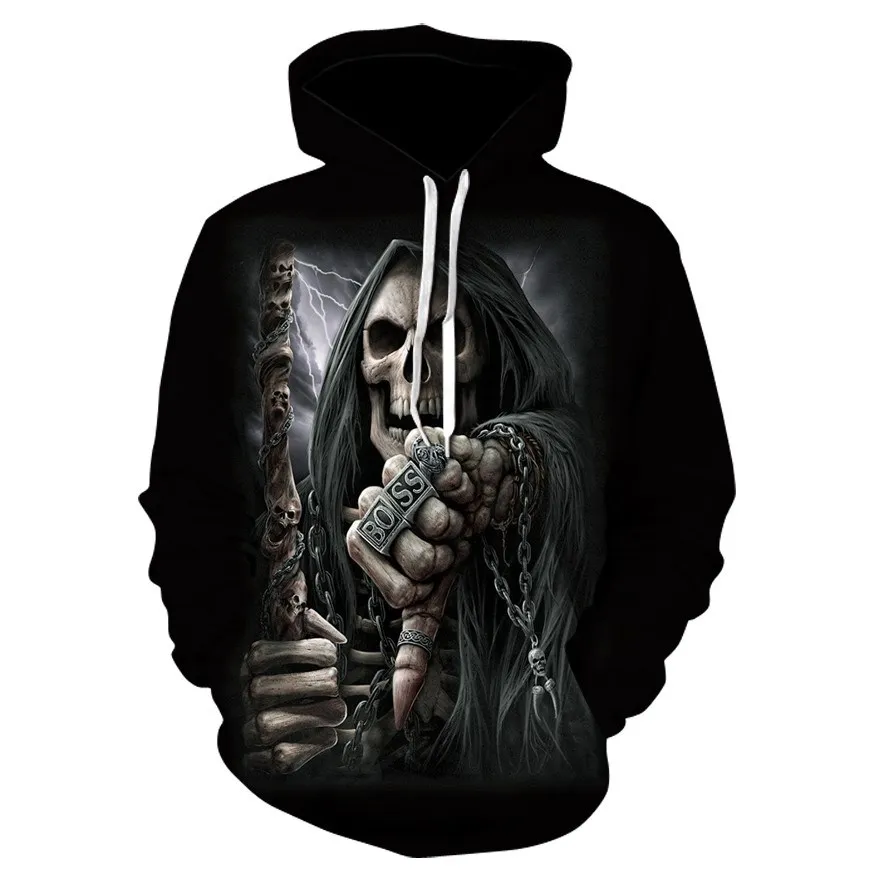 

New Spring And Autumn Fashion Oversize Men's Hoodie 3d Printing Hoodie Funny Skull Streetwear Hip-hop Men's Harajuku Pullover