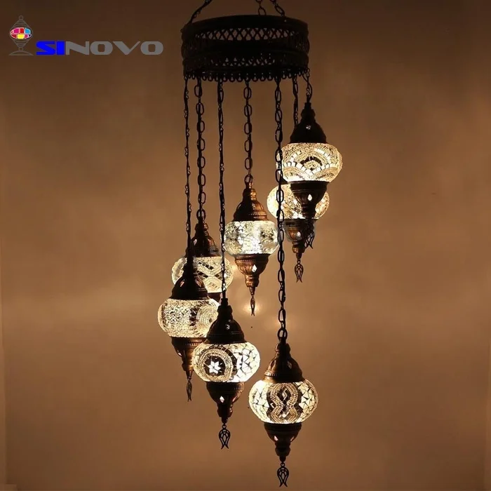 Турецкий стиль отель проект небольшой подвесной светильник стеклянная мозаика