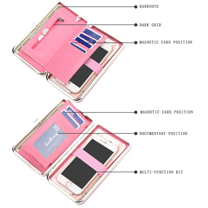 Женский кошелек LADSOUL для монет сумка телефона с бантом Многофункциональный