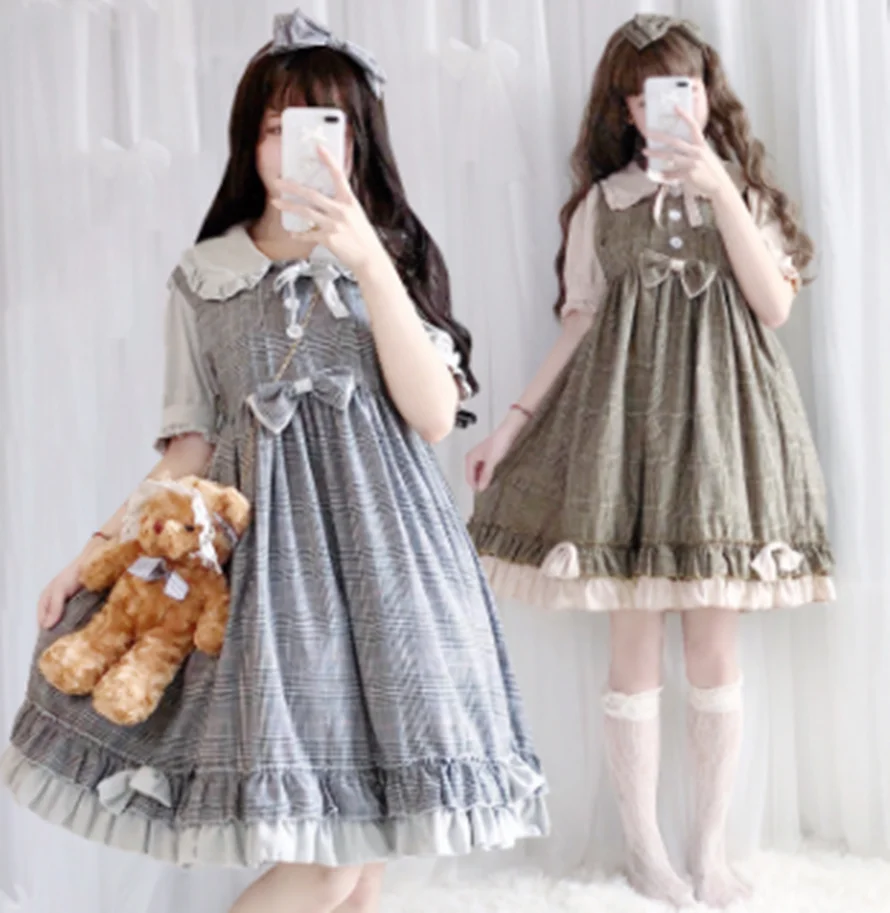 Милое женское готическое платье в стиле Лолита ОП лоли японское сладкой Лолиты