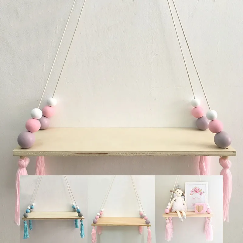 Настенная подвесная полка для хранения вещей Nordic детская Декор Ленточки стеллаж