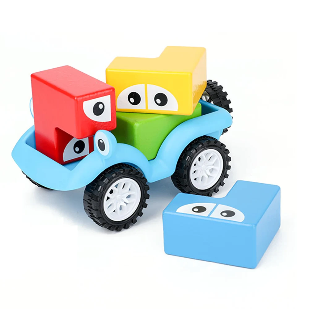 

Montessori Wooden Variety Car Puzzle Games 48 Challenge Solution Interactive IQ Training Toys Children Wooden Car Building Block