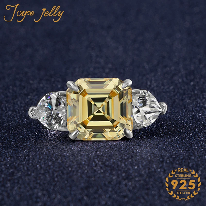 

Joycejelly luxury 925 sterling silver rings for women with11ct 5a zircon gemstones wedding party wholesale gift size 6-9