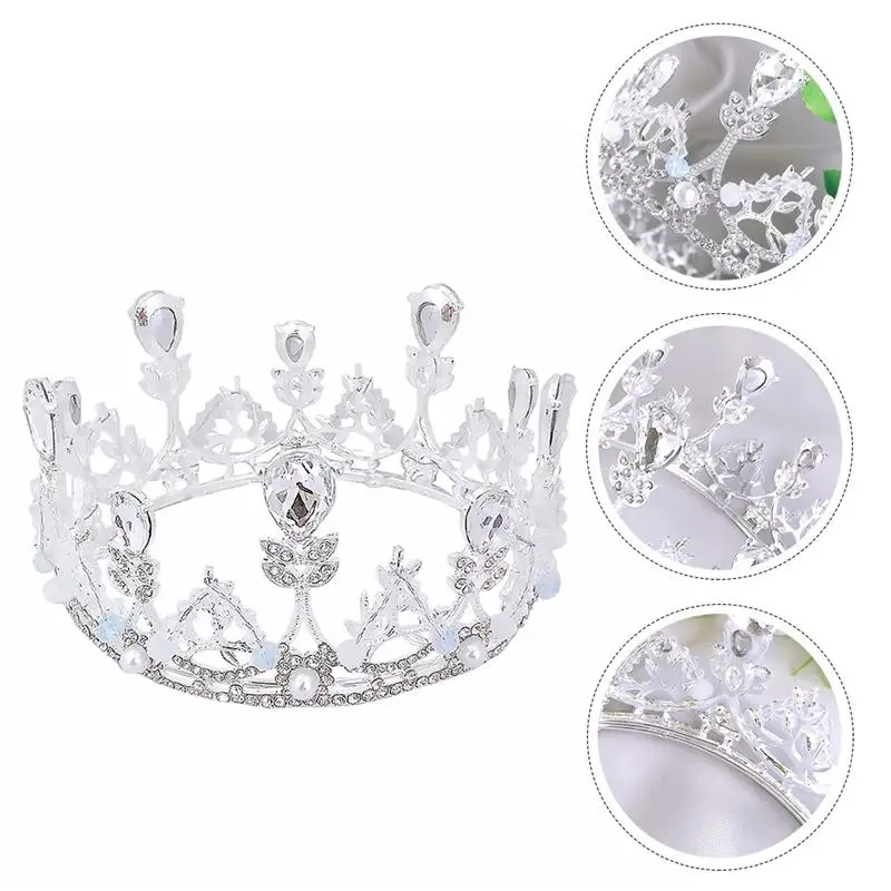 

1pc Elegant Children Headdress Crystal Crown Headdress Birthday Dress Headdress