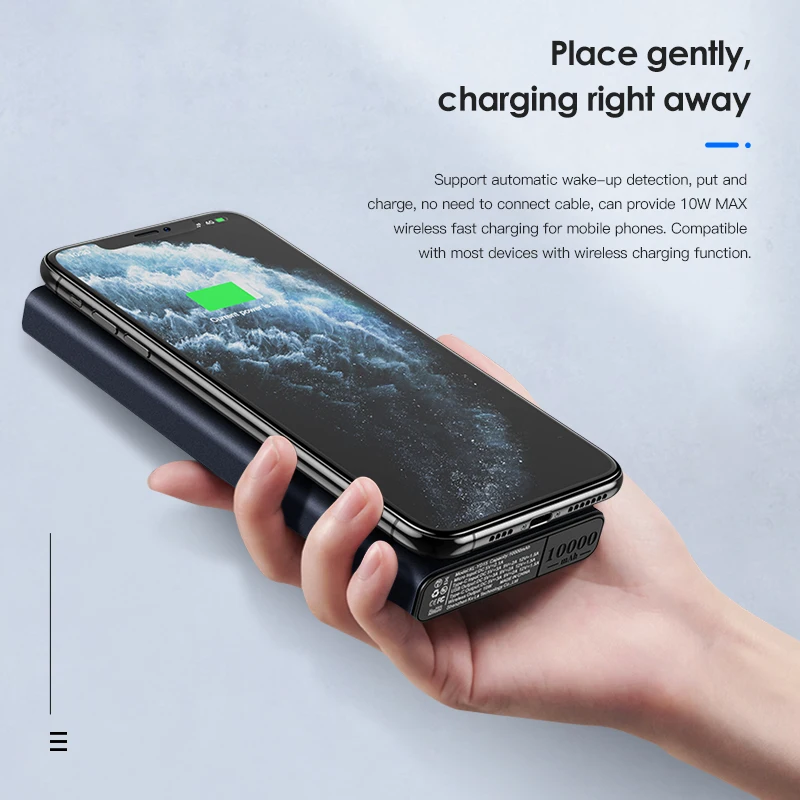 kuulaa 10000mah qi wireless charger power bank external battery wireless charging powerbank for iphone11 x samsung huawei xiaomi free global shipping