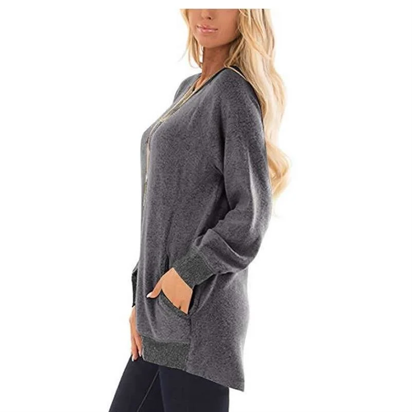 

Choose Joy Hoodies For Women Round Neck Contrast Pocket Print Sweatshirts Tops Femmes Hoodies Clothings Drop Ship