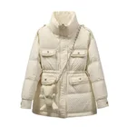 Зимний женский пуховик, Молодежный модный рюкзак с медведем, куртка на белом утином пуху, сохраняющая тепло, женские зимние куртки