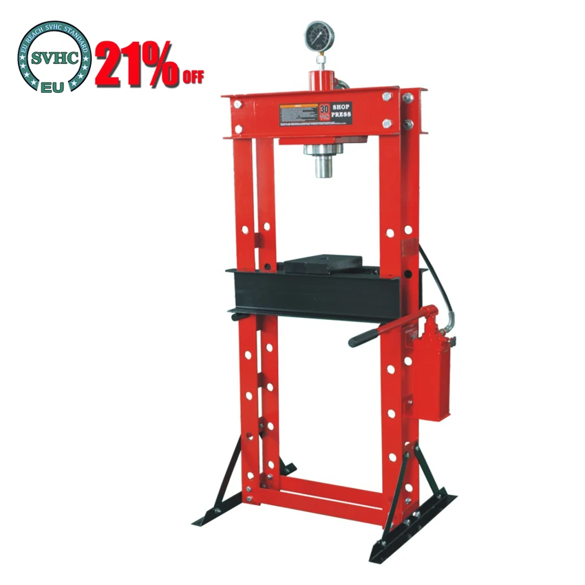 

ZX0901D Hydraulic Press 30 Ton Manual Press H-frame Hydraulic Jack With Pressure Gauge Shop Floor Press For Factory Workshop
