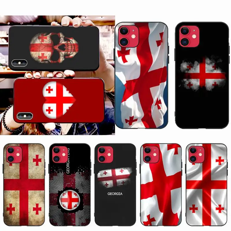 Силиконовый черный чехол KPUSAGRT с флагом Джорджии для телефона iPhone 11 pro XS MAX 8 7 6 6S Plus X