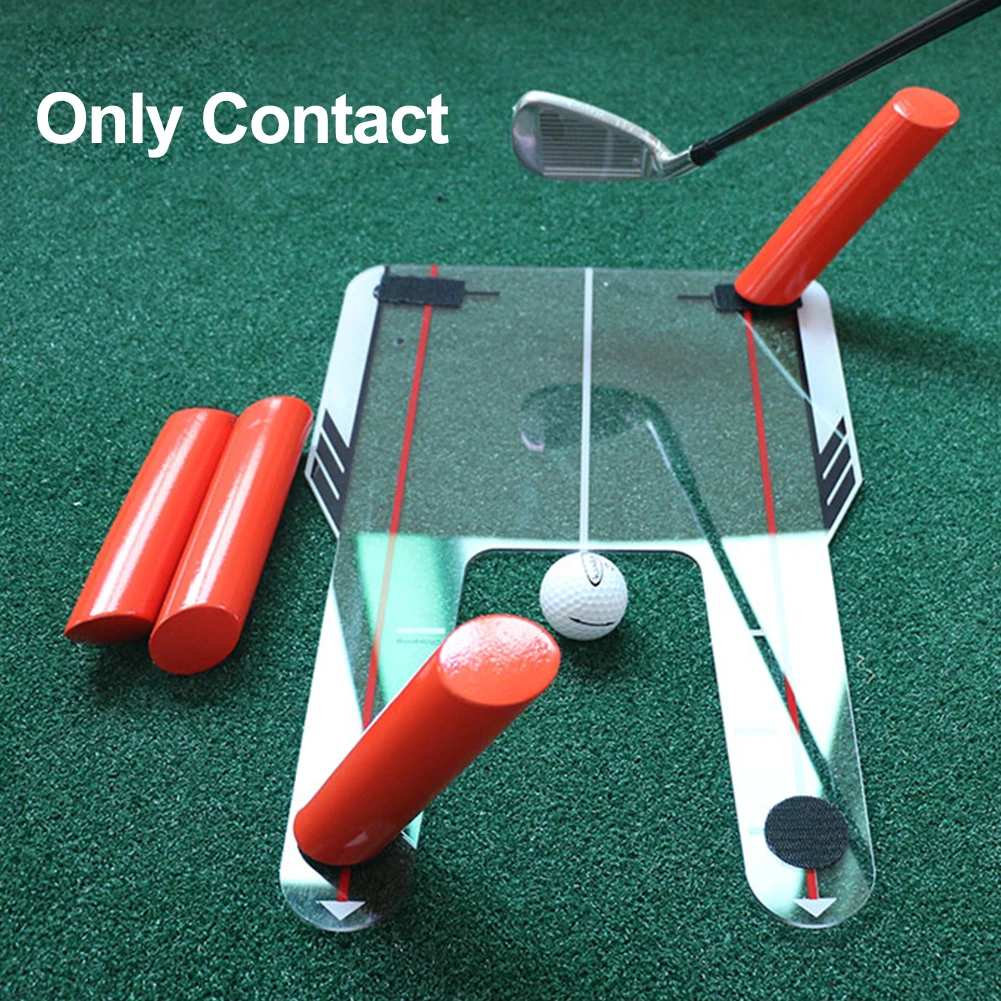 

4 Path Rods Chip Pitch Beginner Home Office Durable Indoor Flexible Angle Golf Swing Training Aid Equipment Transparent Base