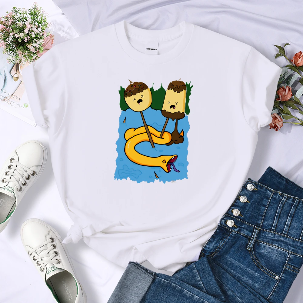 

Футболка женская с круглым вырезом, Повседневная Удобная рубашка с принтом рок, свободная уличная одежда принцессы, большие размеры, на лет...