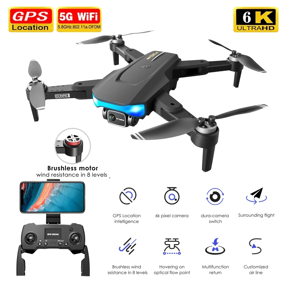 

Дрон LS38, камера 6K HD, GPS, FPV, 2021, WiFi, бесколлекторный, VS907