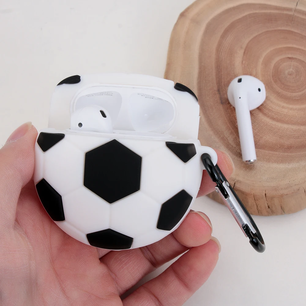 Защитный чехол для Apple AirPods Забавный 3D футбольных наушников силиконовый