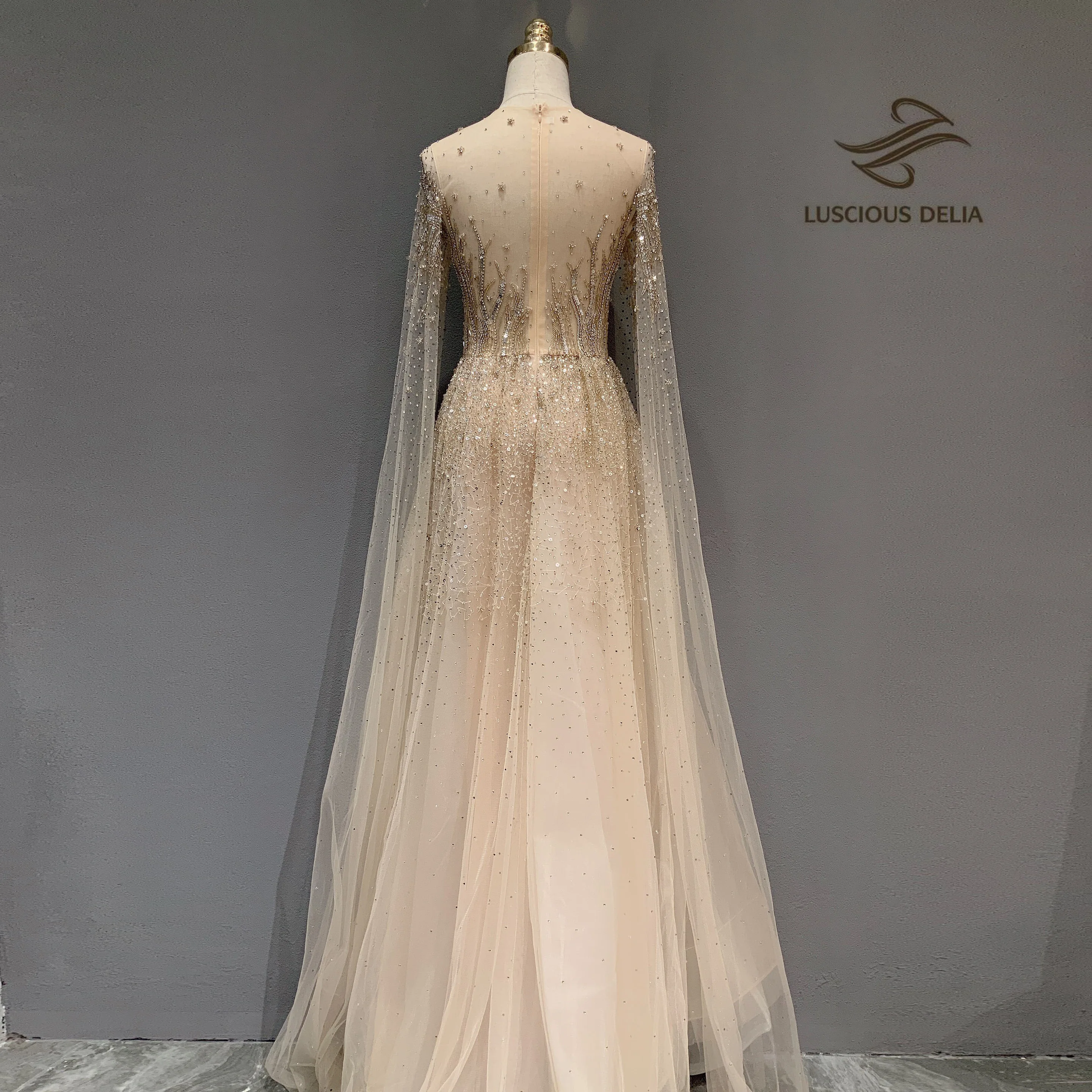 Luxury Long Sleeves party Evening Dresses 2020 O-Neck A-Line Sexy Gown Luscious Delia | Свадьбы и торжества