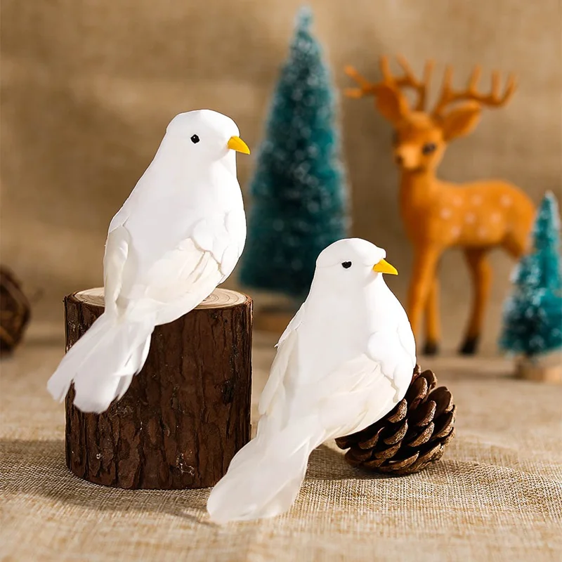 Creative Simulation Ornament Bird Statue Animal Sculpture Crafts Home Furnishing Garden Decor Pigeon Figure Doves Figurine | Дом и сад