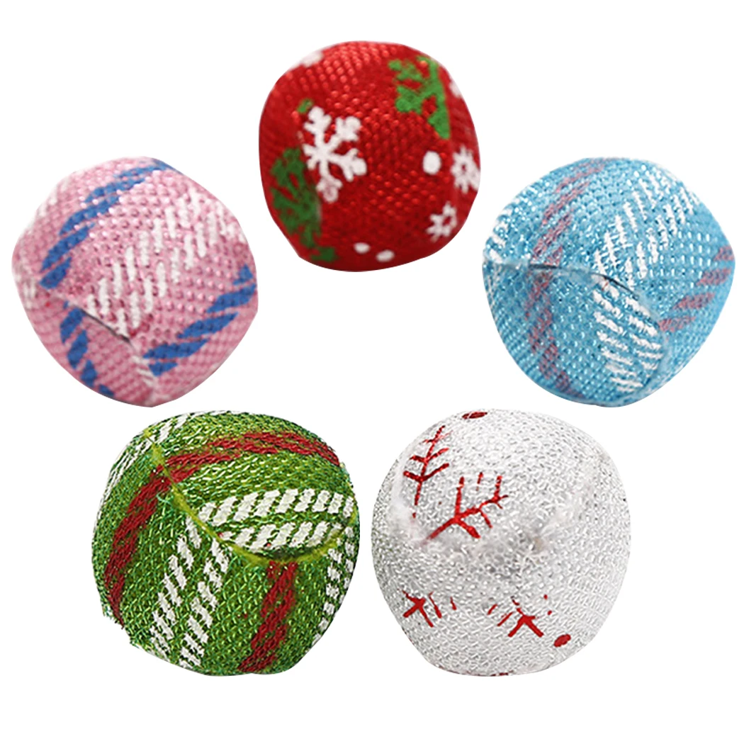 

5pc Cat Ball Toy Sisal Rope Weave Ball Teaser Play Chewing Rattle Scratch Catch Toy Interactive Scratch Chew Toy For Pet Cat Dog