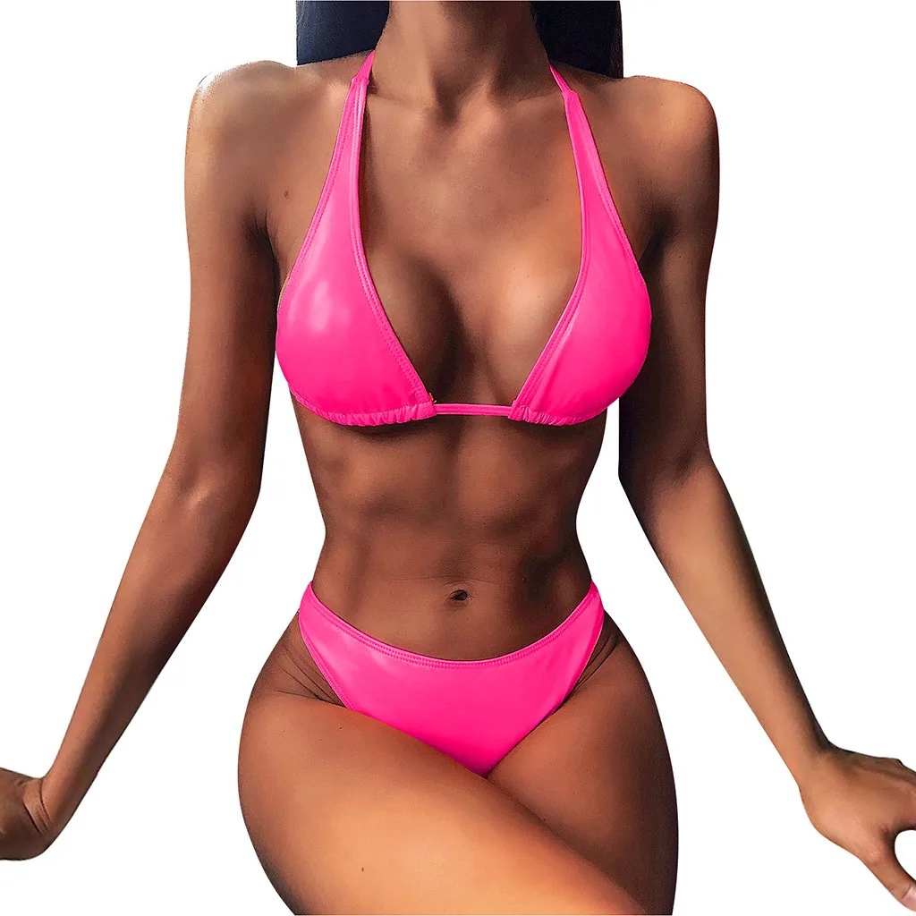 Микро Бикини 2020 Сексуальная Женская однотонная женская одежда с эффектом пуш ап
