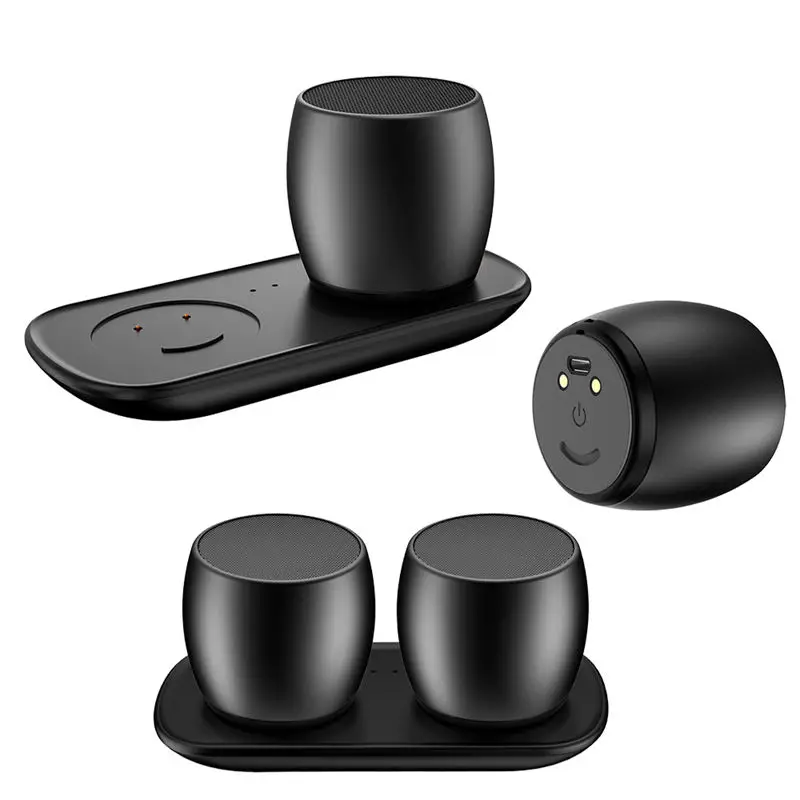 Продвижение Беспроводная металлическая bluetooth колонка мини стереоколонка Twins с