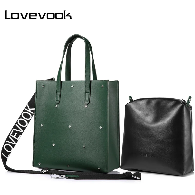 Женская сумка-тоут из ПУ кожи с ручками и плечевым ремнём | Багаж сумки