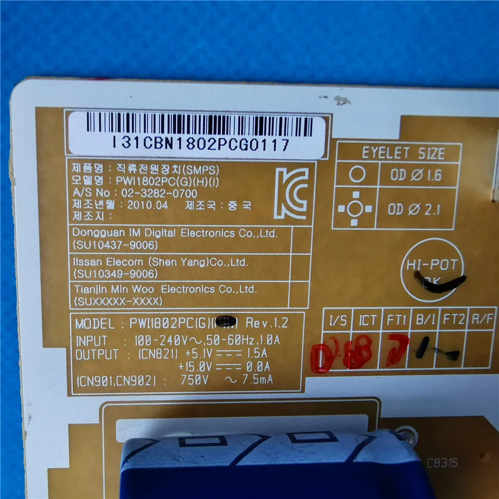 Good quality Power Supply Board Card PWI1802PC (G) BN44-00327G Suitable for  Monitor E1920NW E1920NWQ CB19WS B1930NW