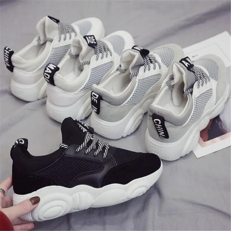 

DIWEINI Women Sneakers 2019 New Fashion Women Casual Shoes Trends Ins Female White Flats platform Spring Summer Lace Up Size 40