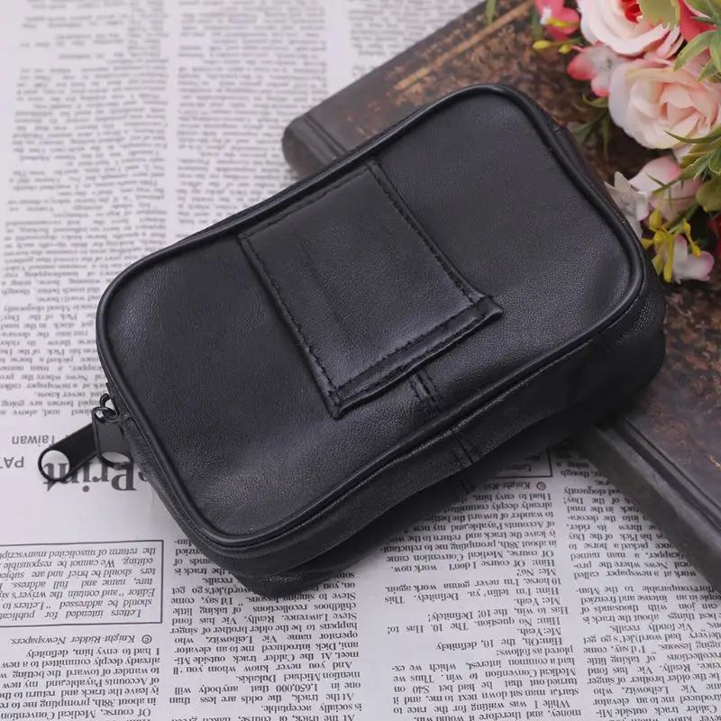 

Fashion Women Men Genuine Leather Coin Purse Card Money Holder Wallet Pouch Mini Purse Double Zipper Small Change Bag New
