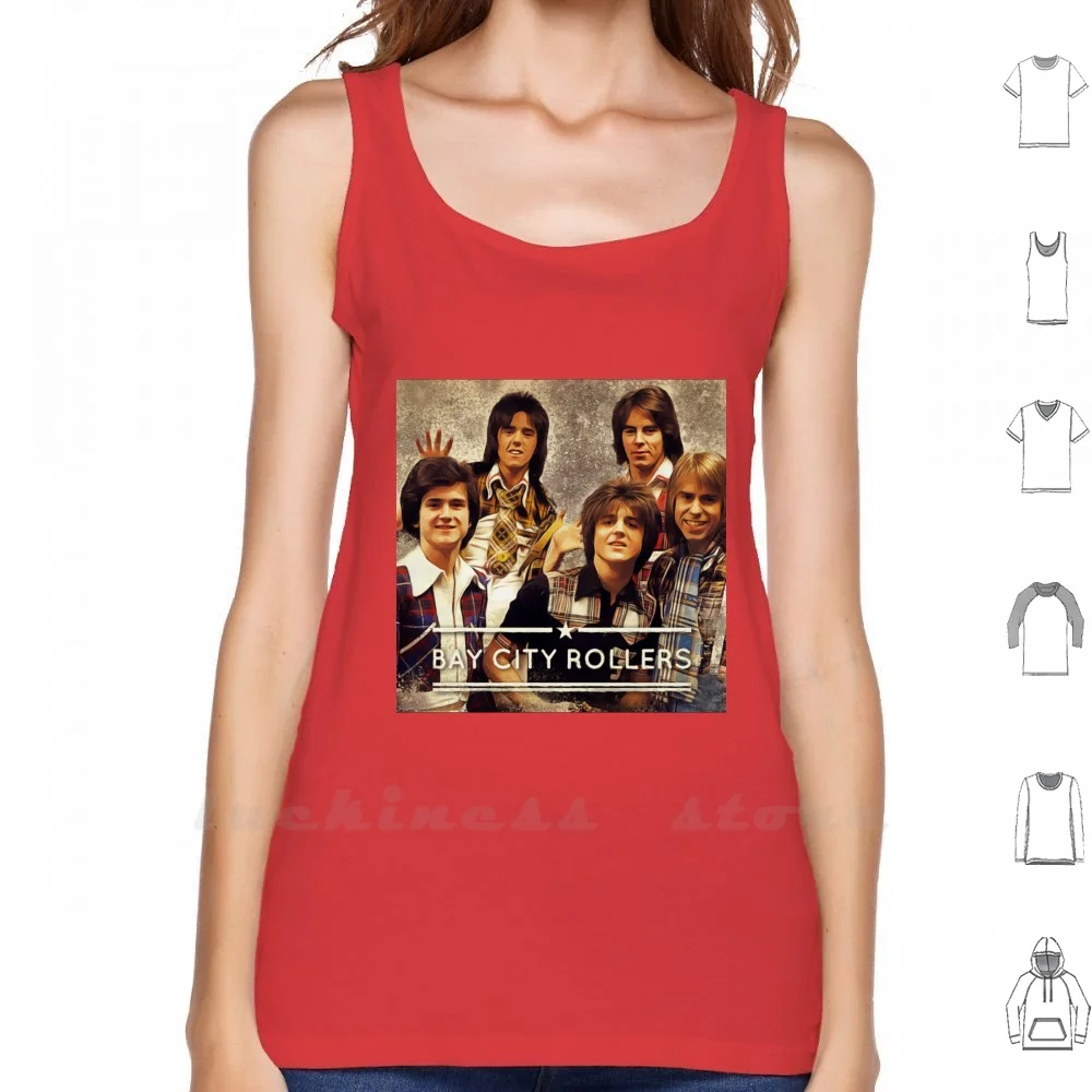 

Bay City Rollers Tank Tops Vest Sleeveless Bay City Rollers Scottish 70s Music Singer Musician Famous Celebrity